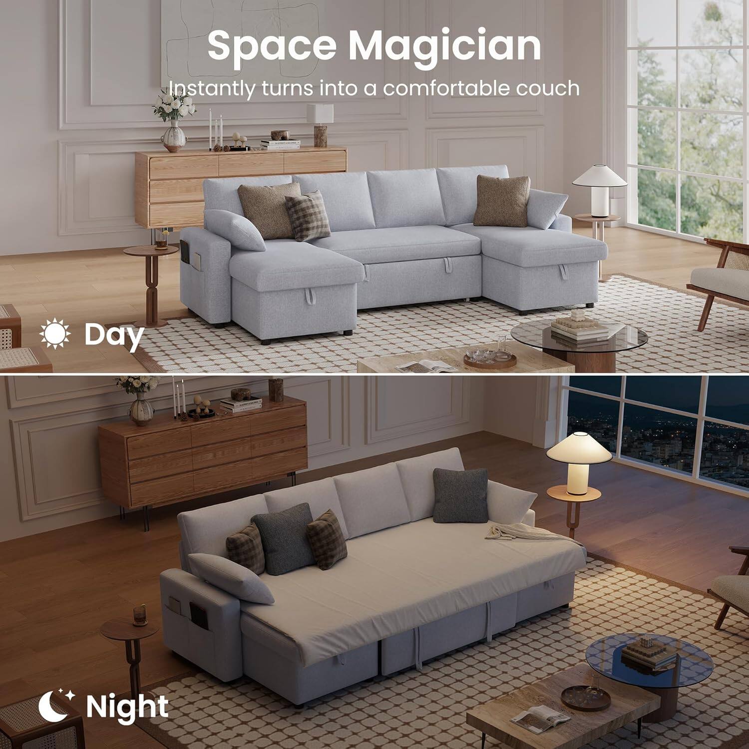 Space Magician  
Instantly turns into a comfortable couch  

Day  

Night