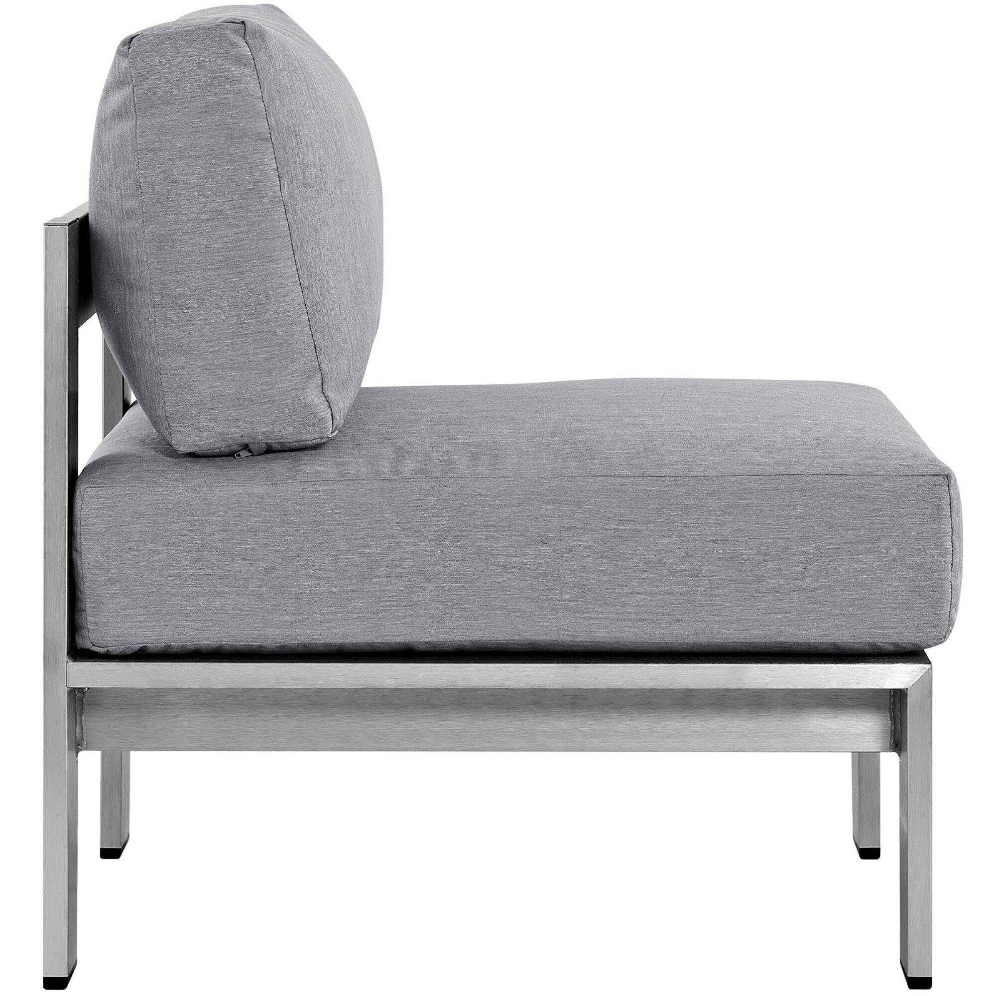 Alt View 1. Modway - Shore 3 Piece Outdoor Patio Aluminum Sectional Sofa Set by Modway - Silver Gray.