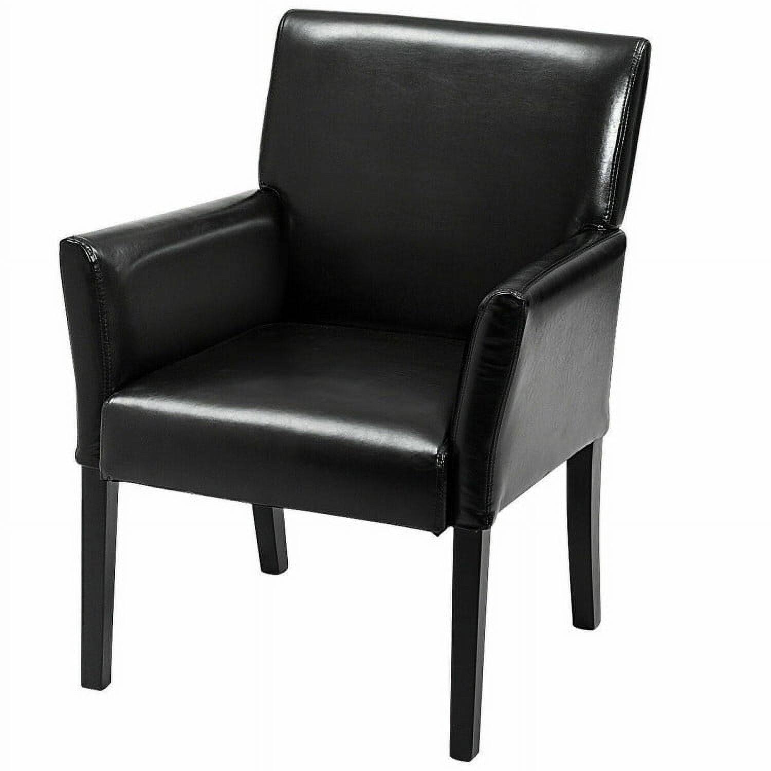 Alt View 3. Kadyn - Modern PU Leather Executive Arm Chair Sofa, Fabric Lazy Chair Large Accent Chair - Black.