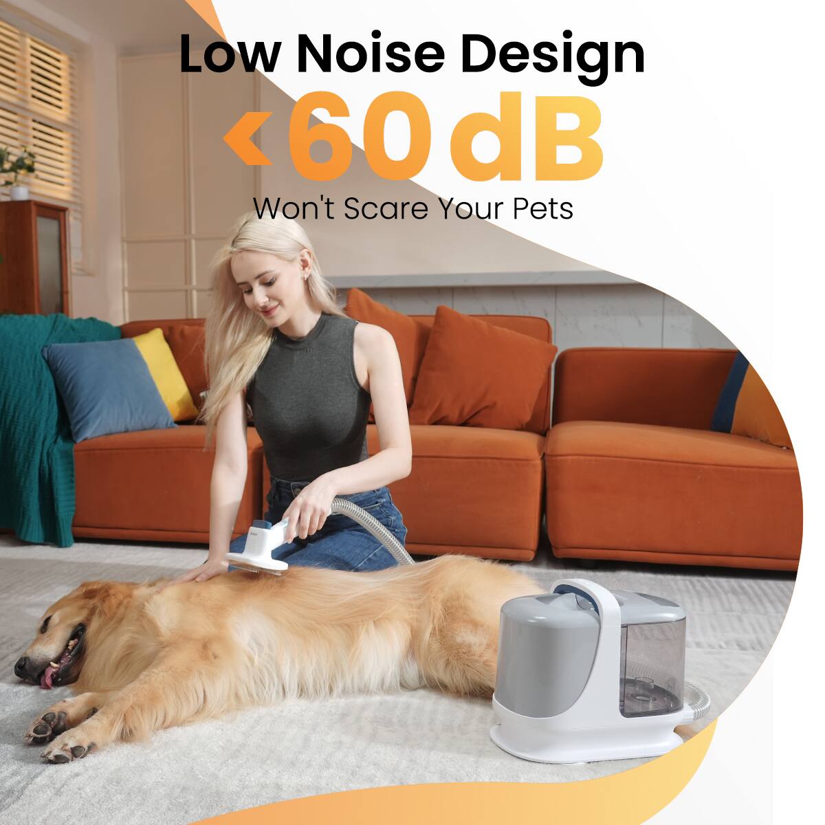 Low Noise Design <60dB

Won't Scare Your Pets