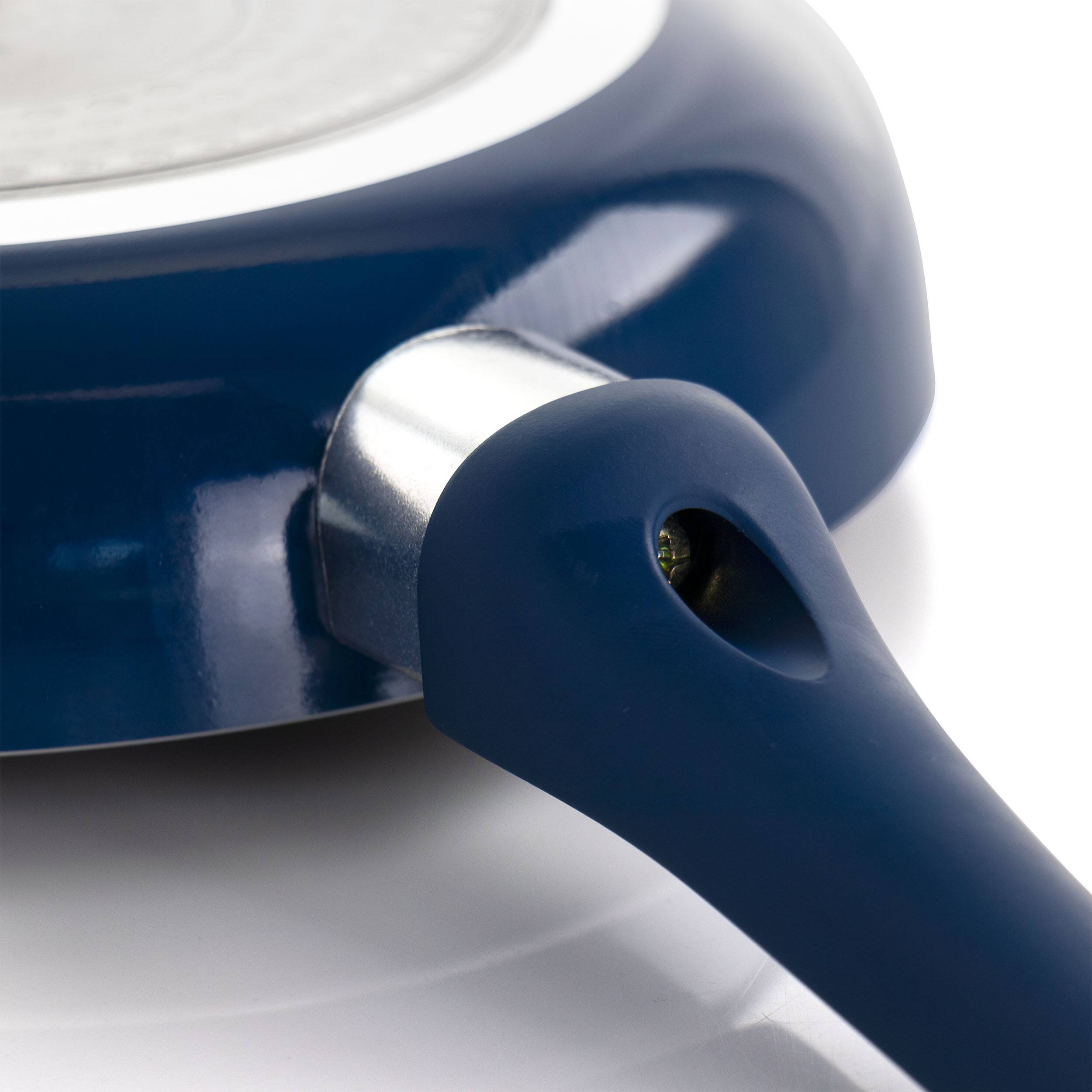 Alt View 3. Gibson - Gibson Home Charmont 9.5 Inch Nonstick Aluminum Frying Pan in Yale Blue - Blue.