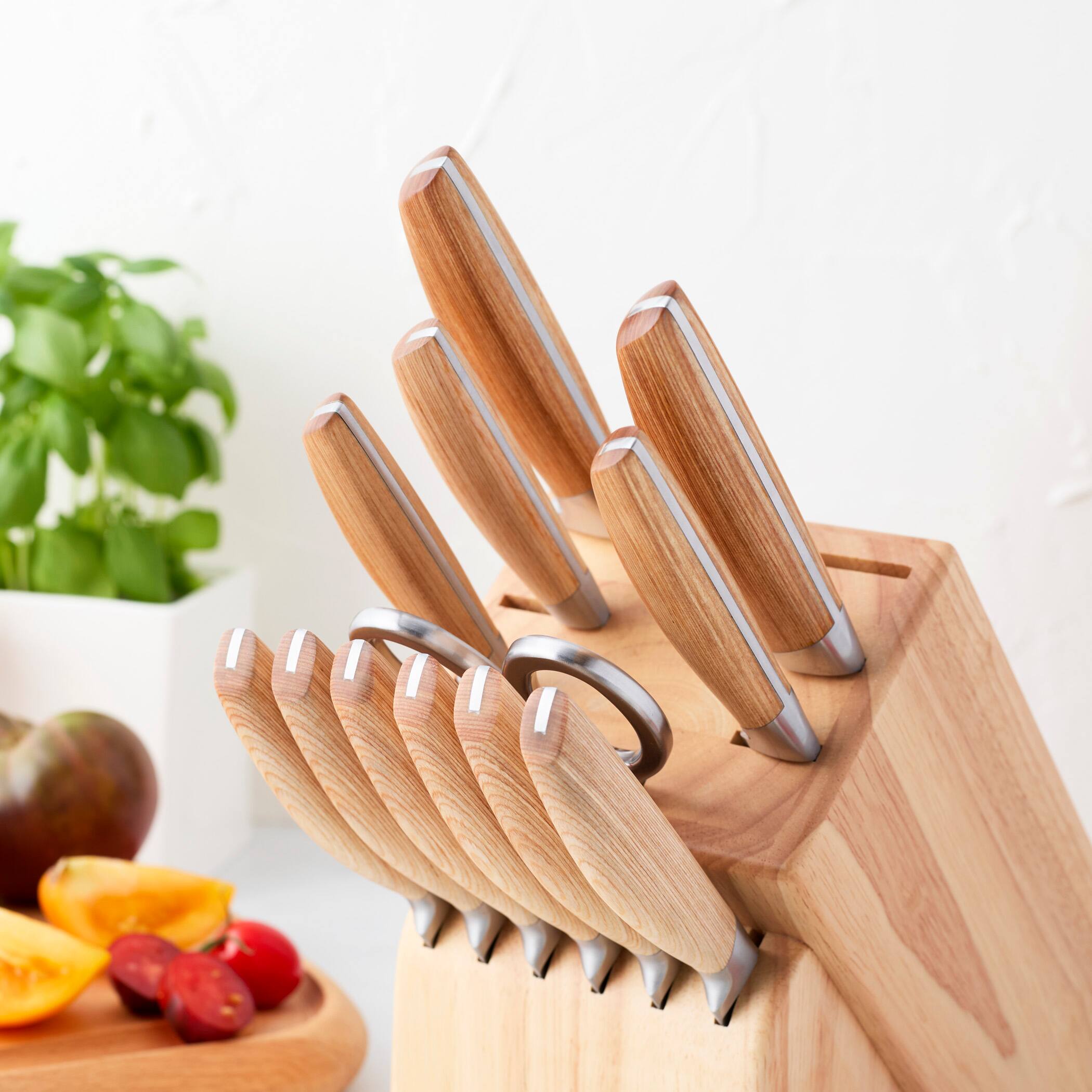 Alt View 4. Henckels - Henckels Pakka 14-pc Knife Block Set - Wood.