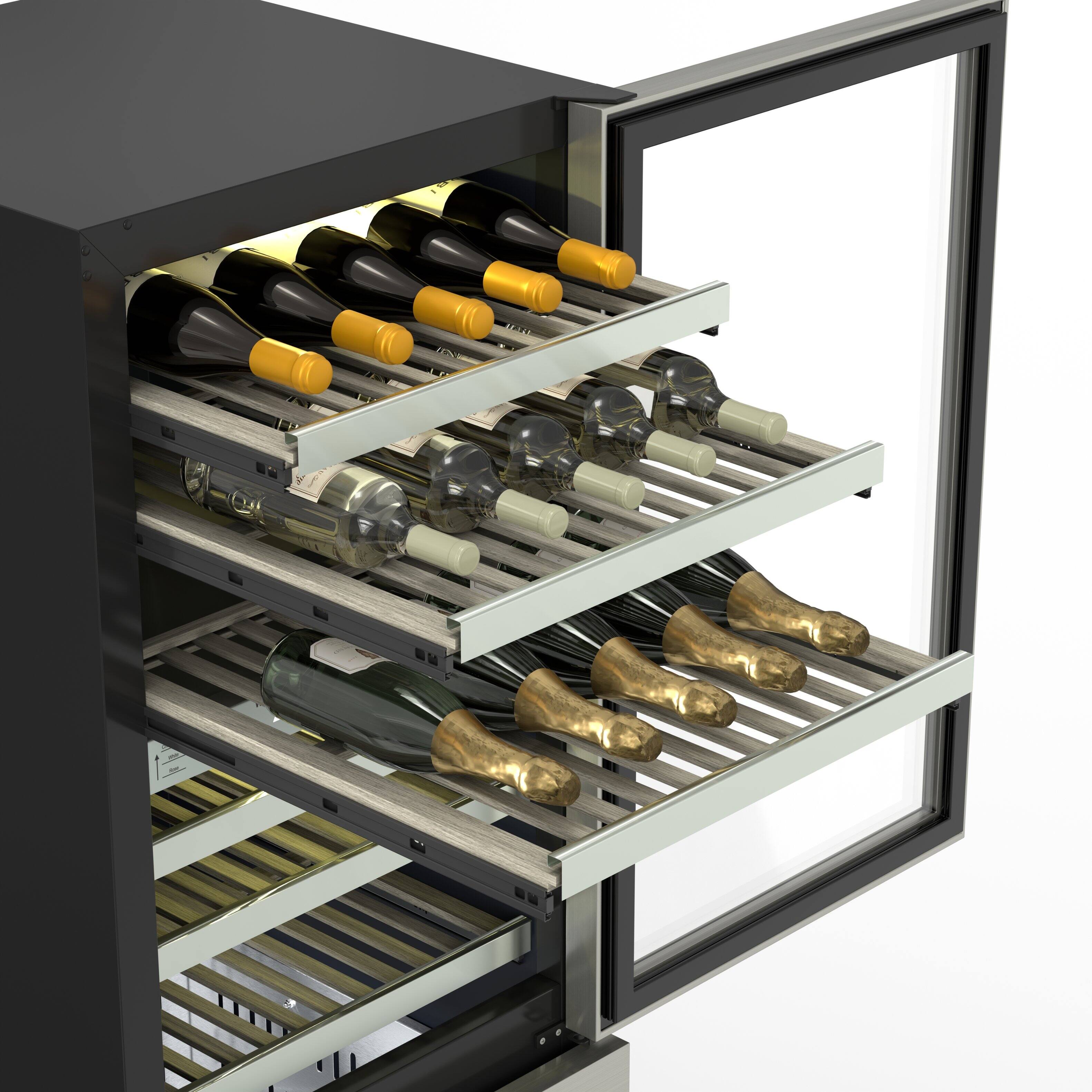 Back. Equator - Equator Connoisseurs Club 3-Zone 84 Bottle Wine Refrigerator+2 Drawers 110V - Silver.