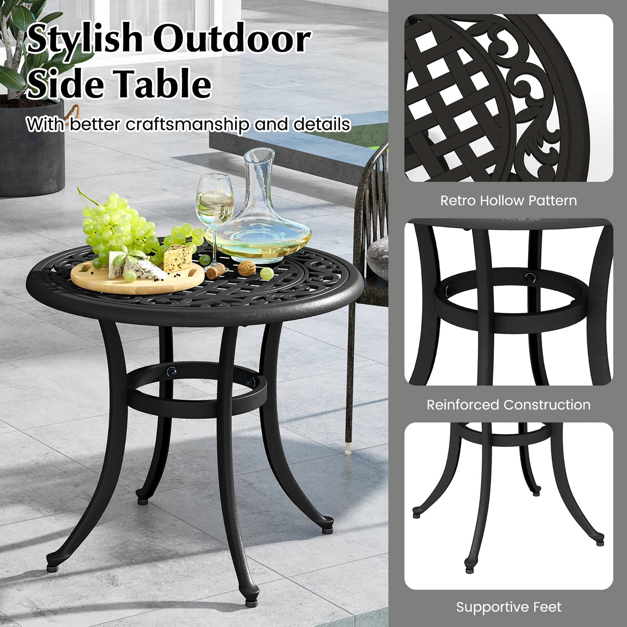 Stylish Outdoor Side Table

With better craftsmanship and details

Retro Hollow Pattern

Reinforced Construction

Supportive Feet
