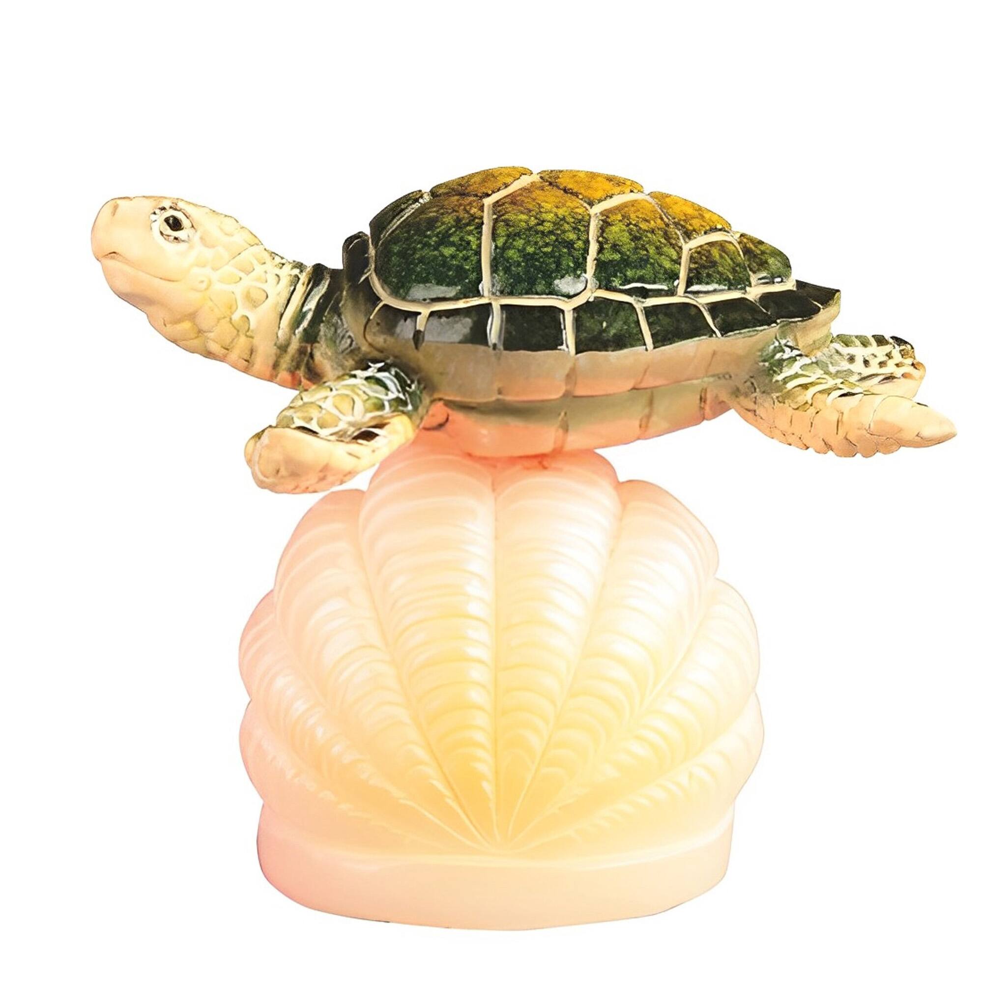 Front. FC Design - FC Design 3"H LED Sea Turtle on Shell Figurine Statue Office Desk Tabletop Home Decor Gift - Multi-Color.