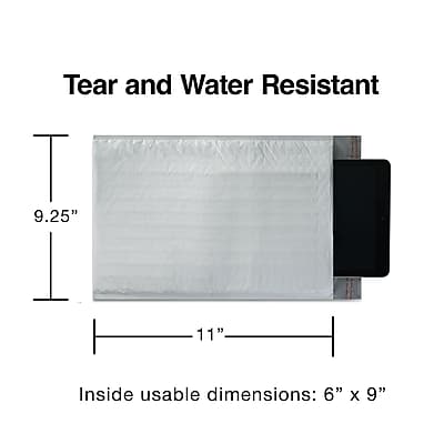Tear and Water Resistant

9.25" x 11"

Inside usable dimensions: 6" x 9"