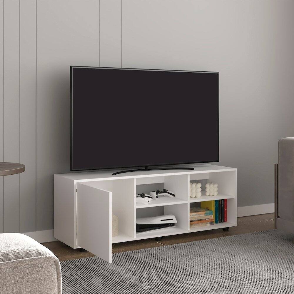 Alt View 3. TuHome - Adel Tv Stand White MDF - White.