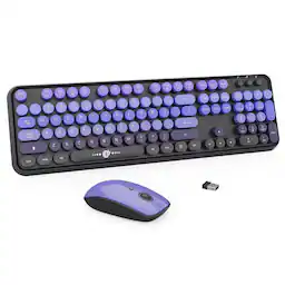 Purple wireless keyboard mouse