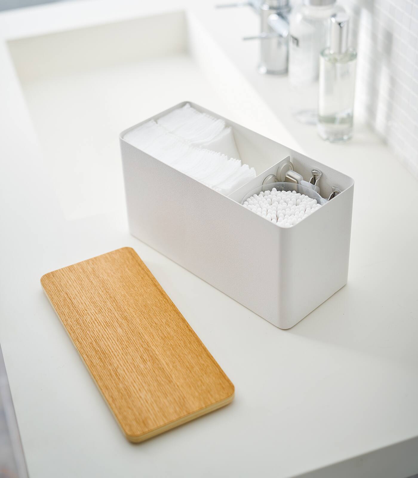 Alt View 2. Yamazaki Home - Countertop Organizer - Steel + Wood.