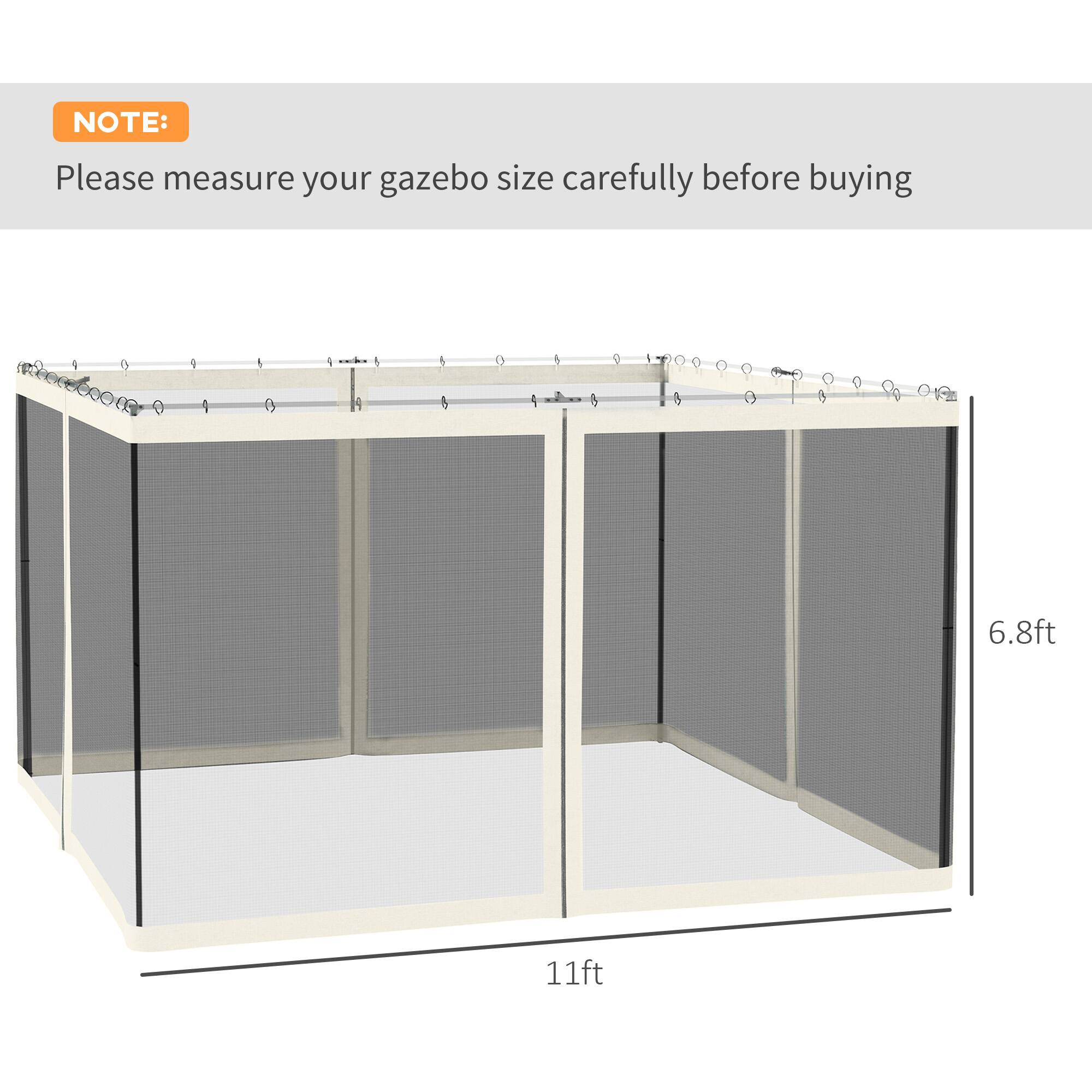 NOTE: Please measure your gazebo size carefully before buying 6.8ft 11ft