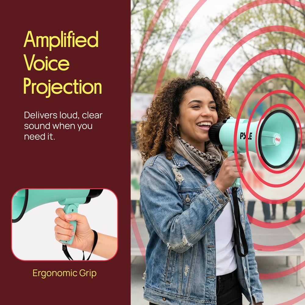 Amplified Voice Projection  
Delivers loud, clear sound when you need it.  

Ergonomic Grip