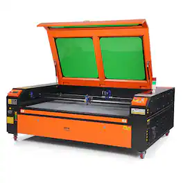 VEVOR - 130W CO2 Laser Engraver, 35 x 55 in, 19.7 IPS Laser Cutter Machine with 2-Way Pass Air Assist, Compatible with LightBurn - Orange