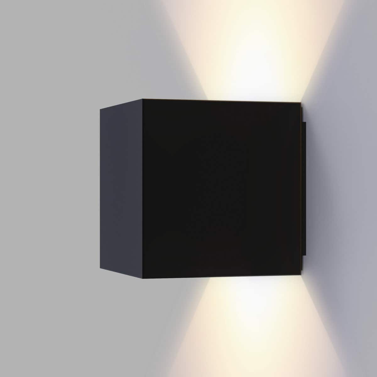 LEEKI - Modern Cube LED Outdoor Wall Sconce – Adjustable Beam Uplight/Downlight, Waterproof IP65, Energy-Saving Exterior Light - Black