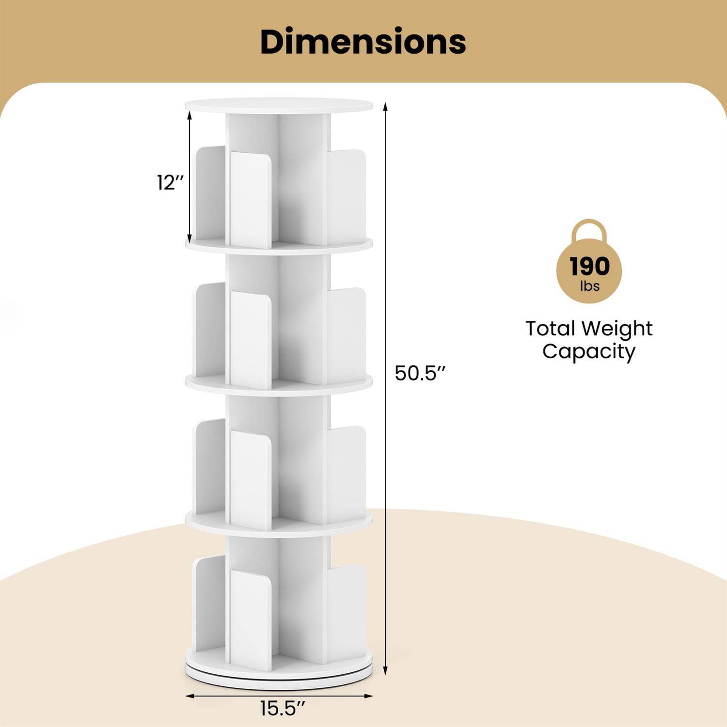 Dimensions: 12" x 15.5" x 50.5"  
Total Weight Capacity: 190 lbs