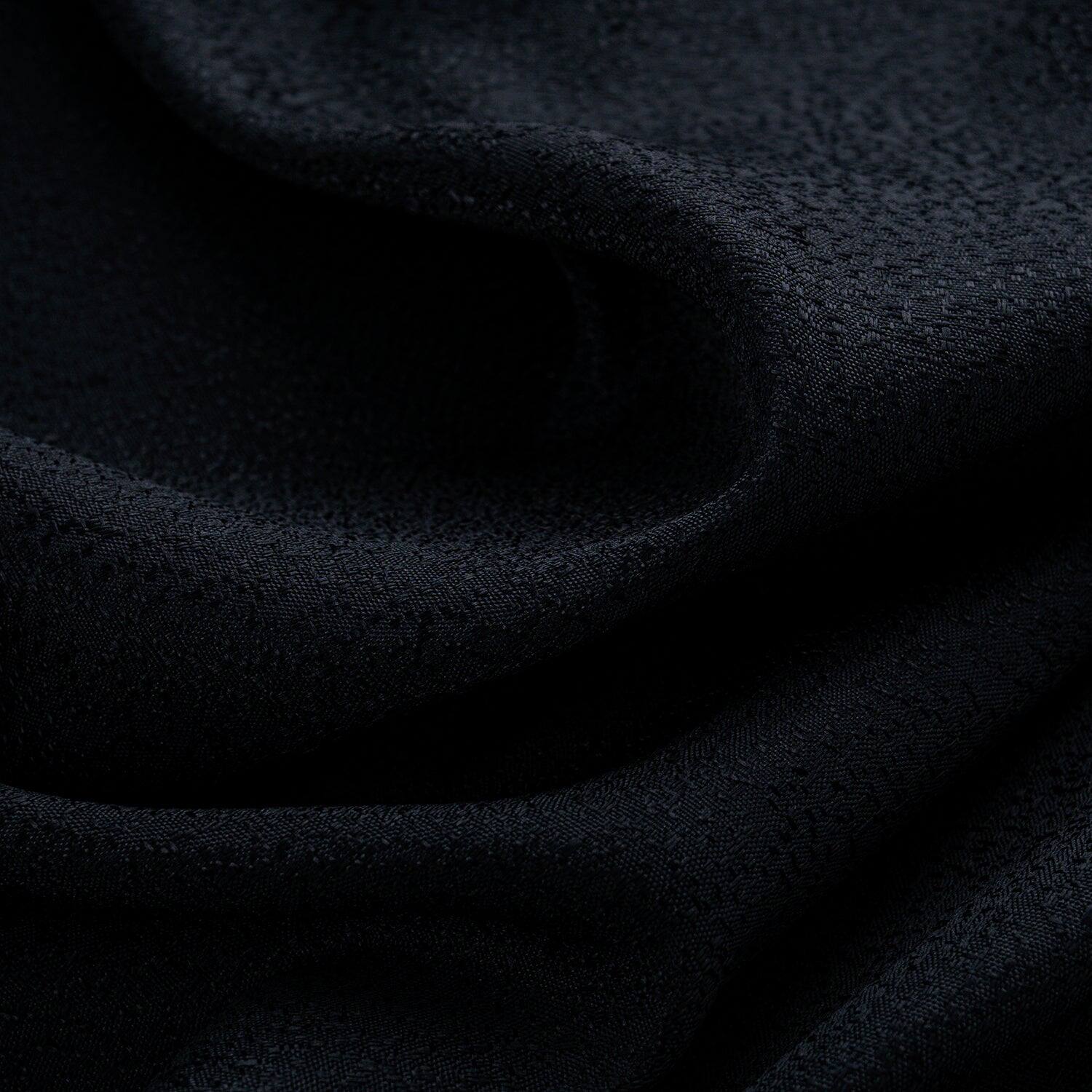 Alt View 1. RT Designers Collection - RT Designers Collection 100% Polyester 140 GSM Lava Jacquard Grommet Curtain Panel 54" x 84" Black - Black.