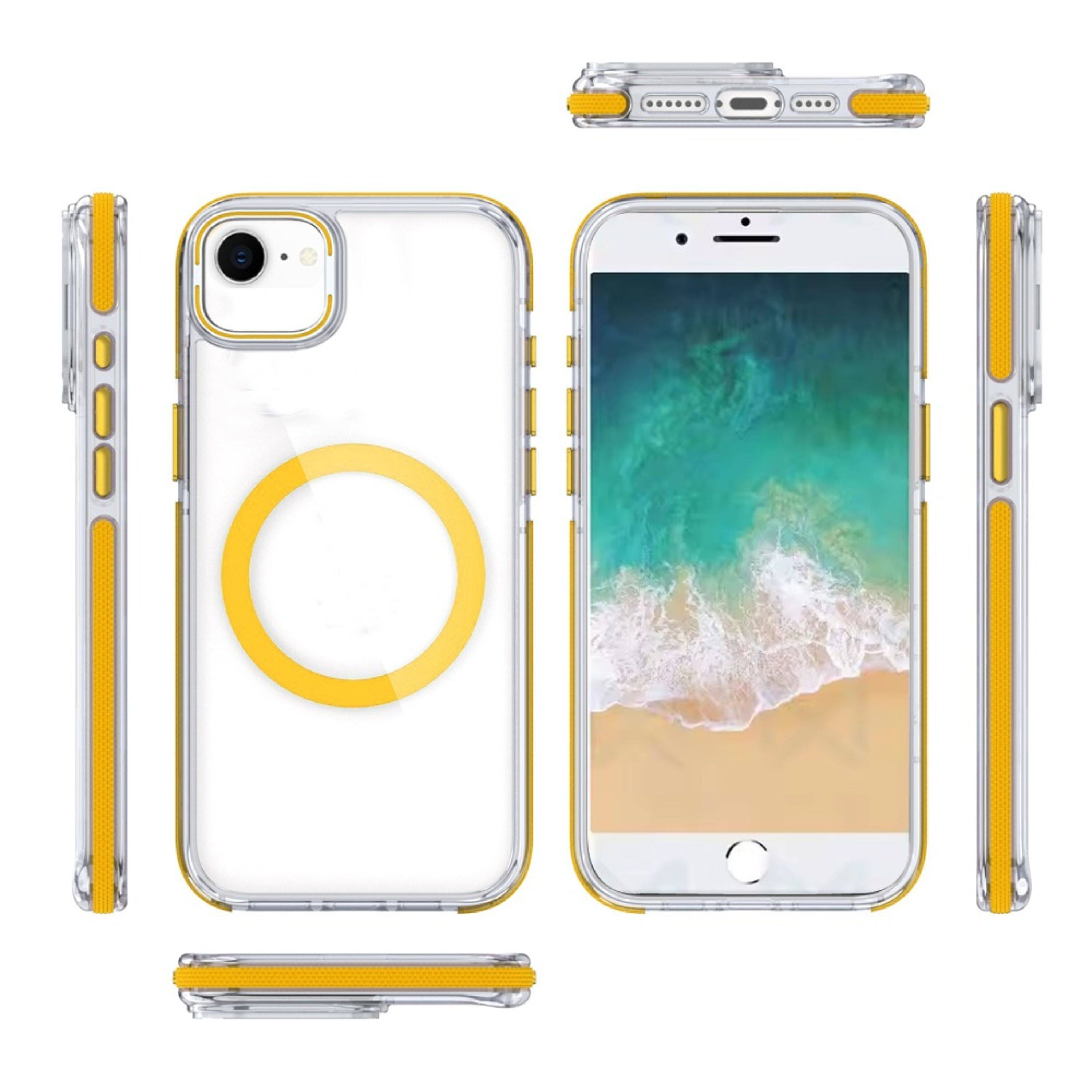 Angle. Kitcheniva - Magnetic Circle Camera Lens Stand Cover Phone Case With Tempered Glass For iPhone 16e/17e Purple - Purple.