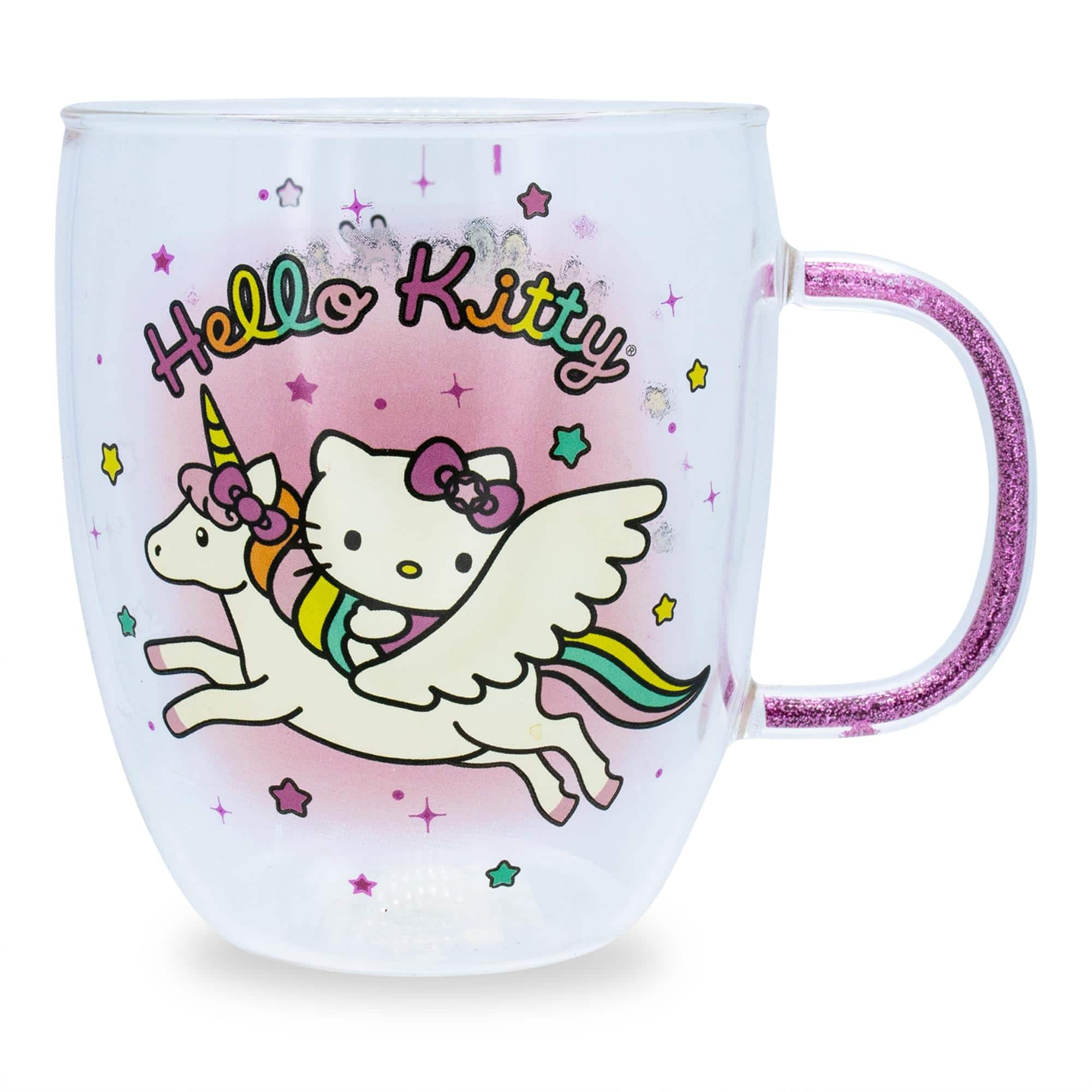 Silver Buffalo - Sanrio Hello Kitty Unicorn Glass Mug With Glitter Handle | Holds 14 Ounces - Pink price history on PriceWatchPro