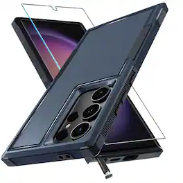 Kitcheniva - Samsung Galaxy Phone Cover Shockproof Ring Holder S26 Ultra Case Only - Dark Blue