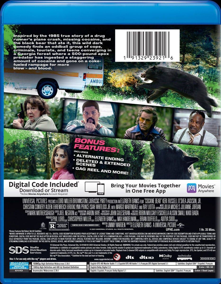 Back. Cocaine Bear (with DVD) [Blu-ray].