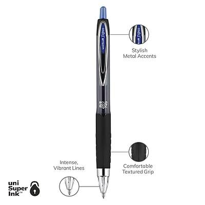 Sure, here is the corrected and grouped text:

- **Signo 207**
- **Stylish Metal Accents**
- **Intense, Vibrant Lines**
- **Comfortable Textured Grip**
- **uni Super Ink**