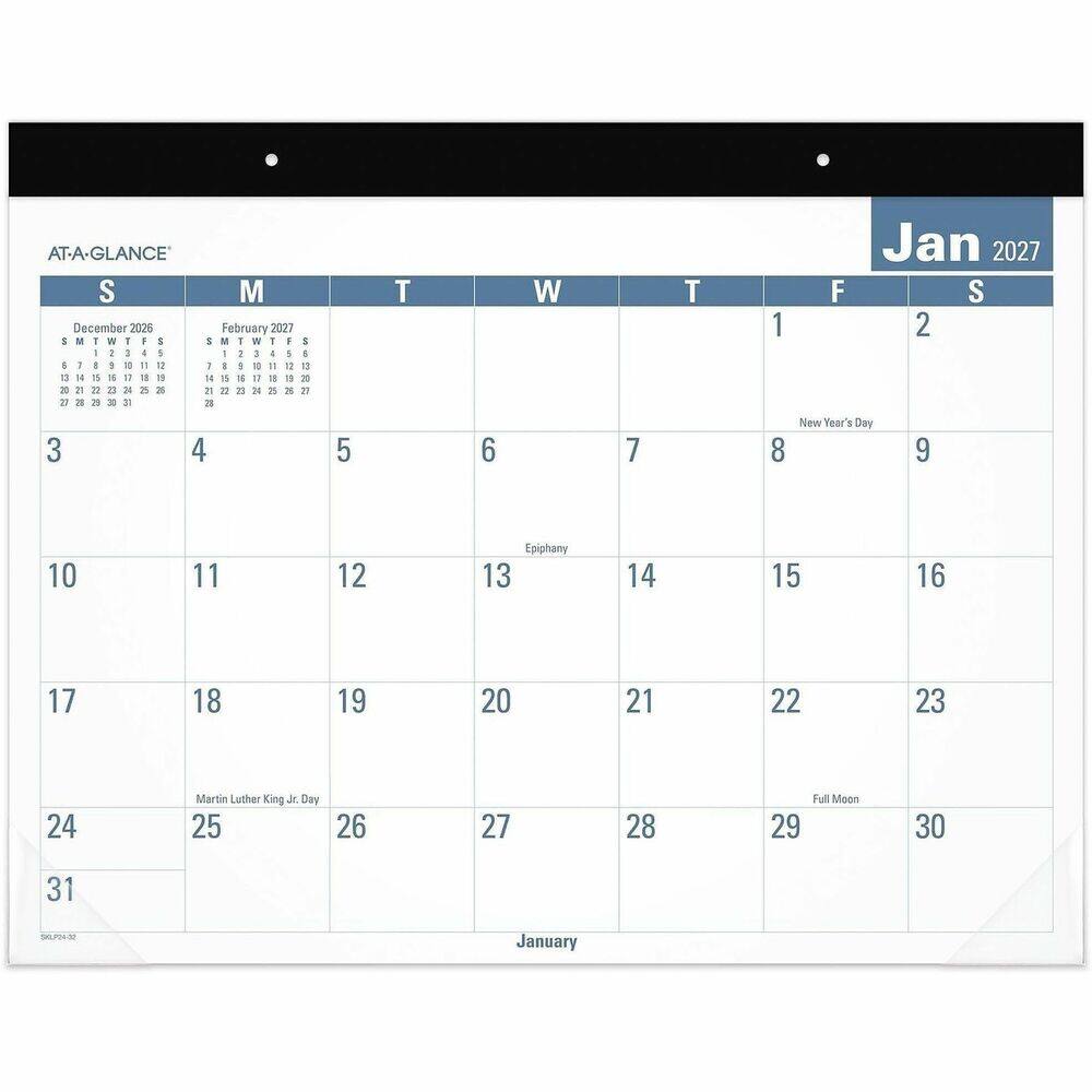 AT-A-GLANCE

S M T W T F S

December 2026
1 2 3 4 5 6 7
8 9 10 11 12 13 14
15 16 17 18 19 20 21
22 23 24 25 26 27 28
29 30 31

February 2027
1 2 3 4 5 6 7
8 9 10 11 12 13 14
15 16 17 18 19 20 21
22 23 24 25 26 27 28

Jan 2027
1 2
3 4 5 6 7 8 9
10 11 12 13 14 15 16
17 18 19 20 21 22 23
24