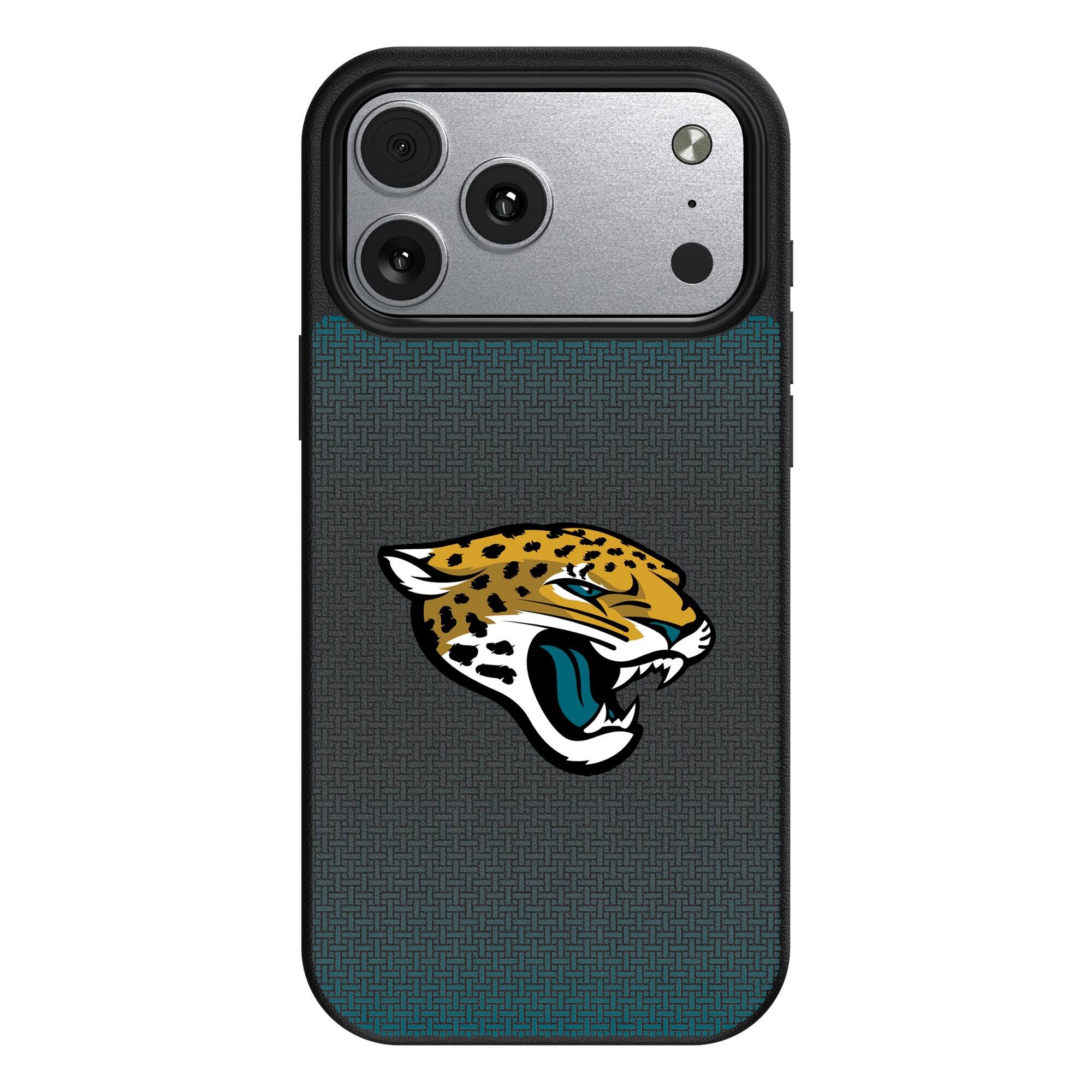Keyscaper - NFL - Jacksonville Jaguars - Linen Logo iPhone Magnetic Bump Case - 15 - Black