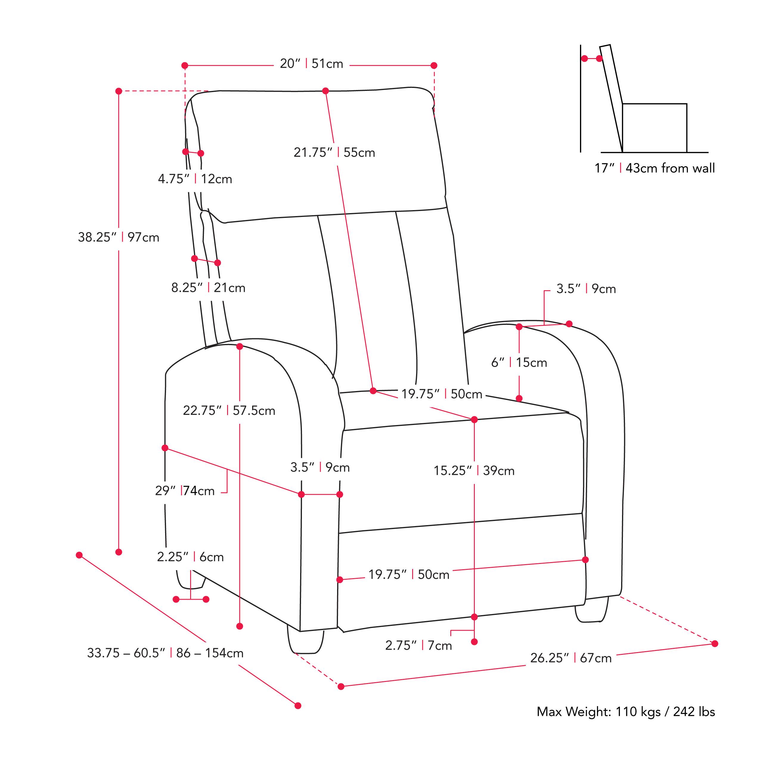Alt View 14. CorLiving - Oren PU Recliner - Black.