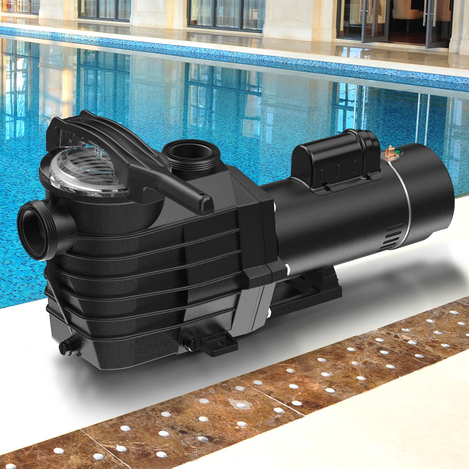 Alt View 7. FODINGHILL - 2.5HP Dual Voltage Pool Pump, 6000GPH, Self-Priming for Inground & Above Ground Pools and Hot Tubs.