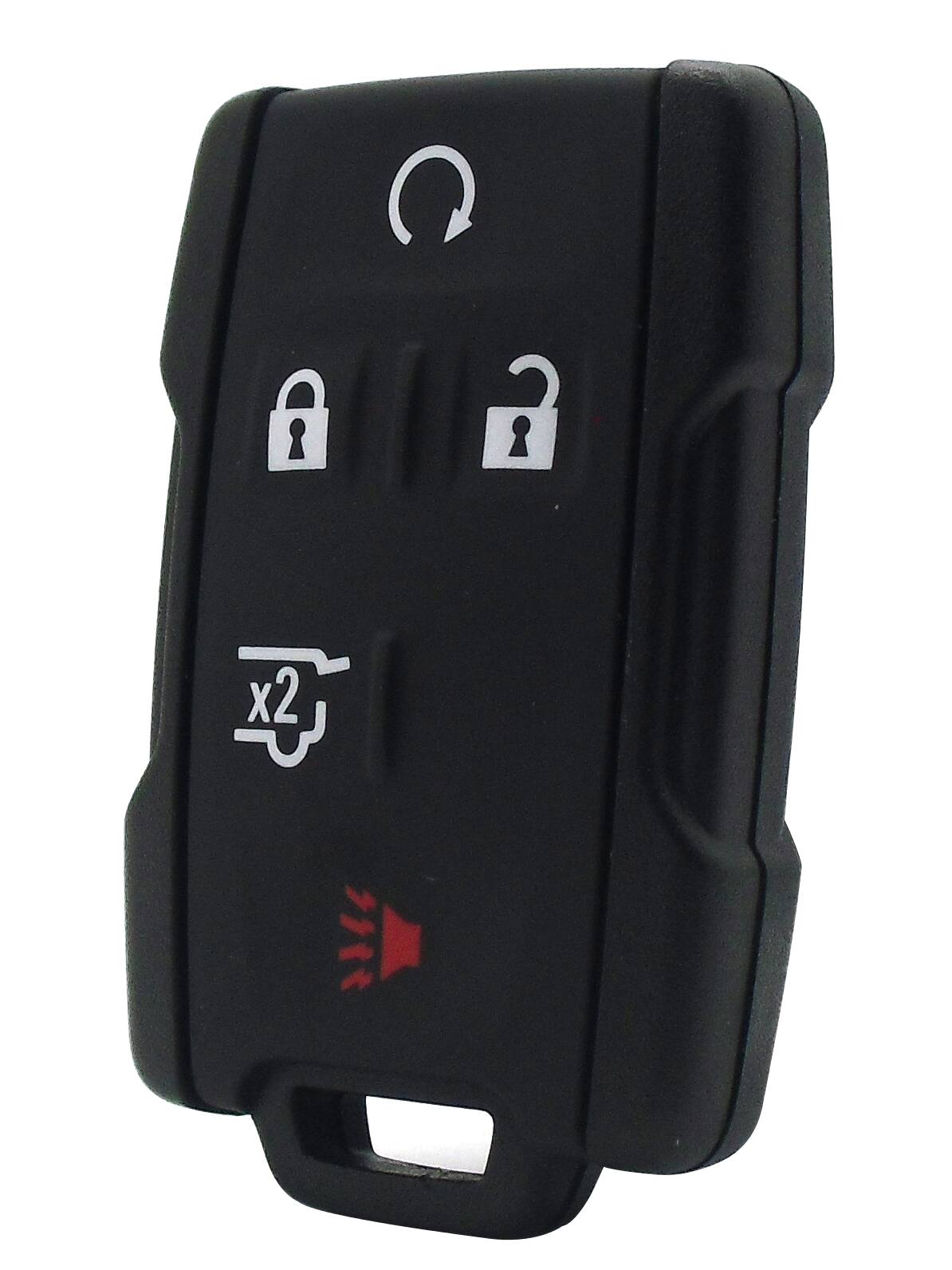 Angle. Car Keys Express - GM Keyless Entry Remote - 5 Buttons (Lock, Unlock, Remote Start, Hatch, and Panic) - Black.