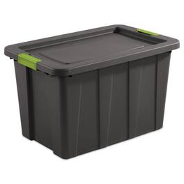 Sterilite - 30 Gal Latching Tuff1 Stackable Storage Tote Bin w/ Latch Lid, 4 Pack - Flat Gray