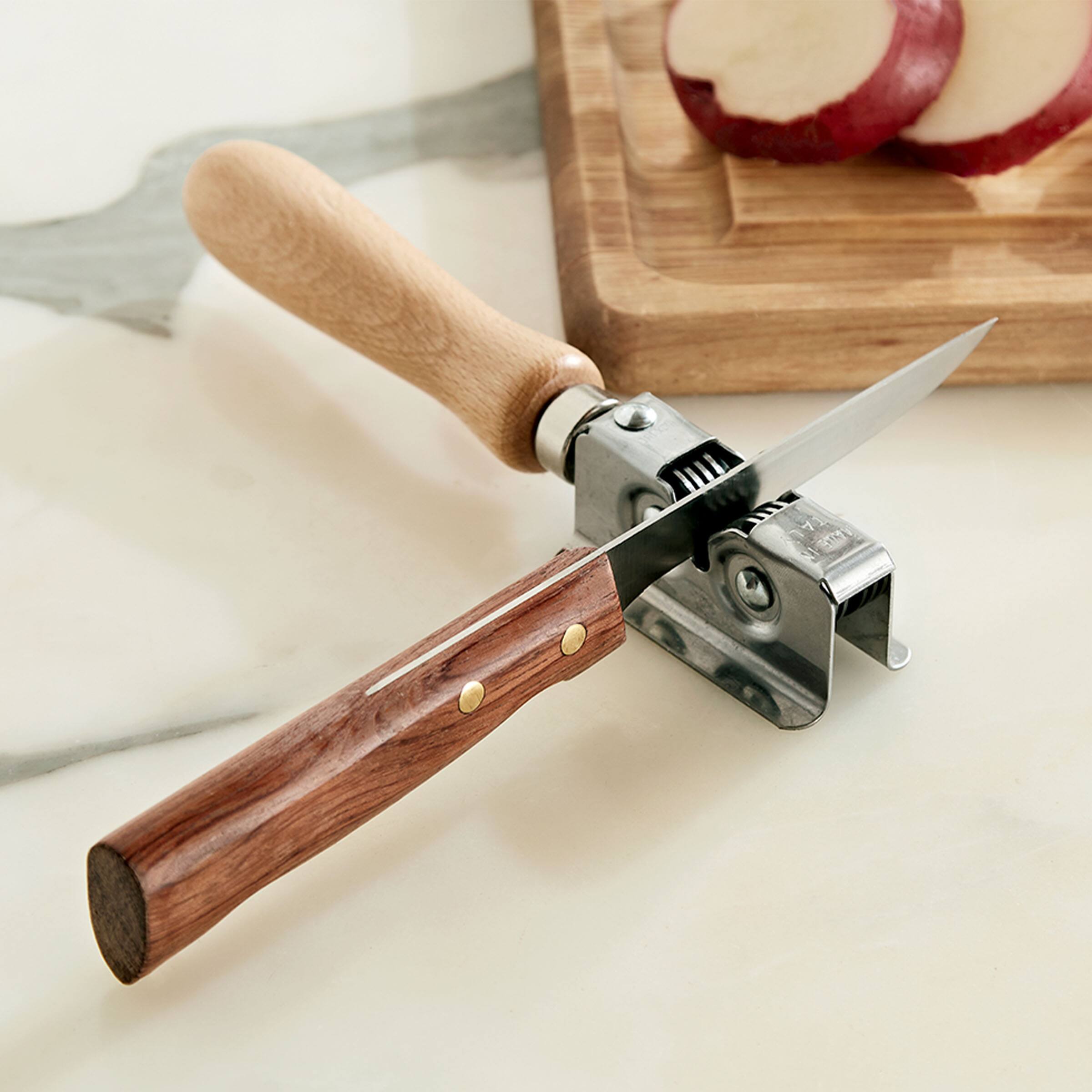 Alt View 3. Kings County Tools - Handheld Manual Knife Sharpener - Light Wood.
