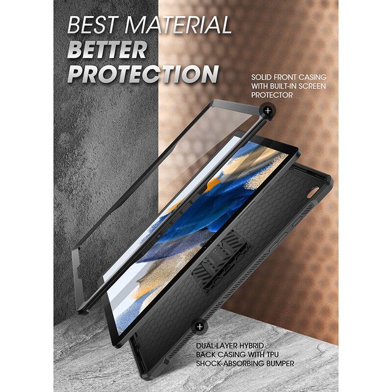 BEST MATERIAL  
BETTER PROTECTION  

SOLID FRONT CASING WITH BUILT-IN SCREEN PROTECTOR  

DUAL-LAYER HYBRID BACK CASING WITH TPU SHOCK-ABSORBING BUMPER