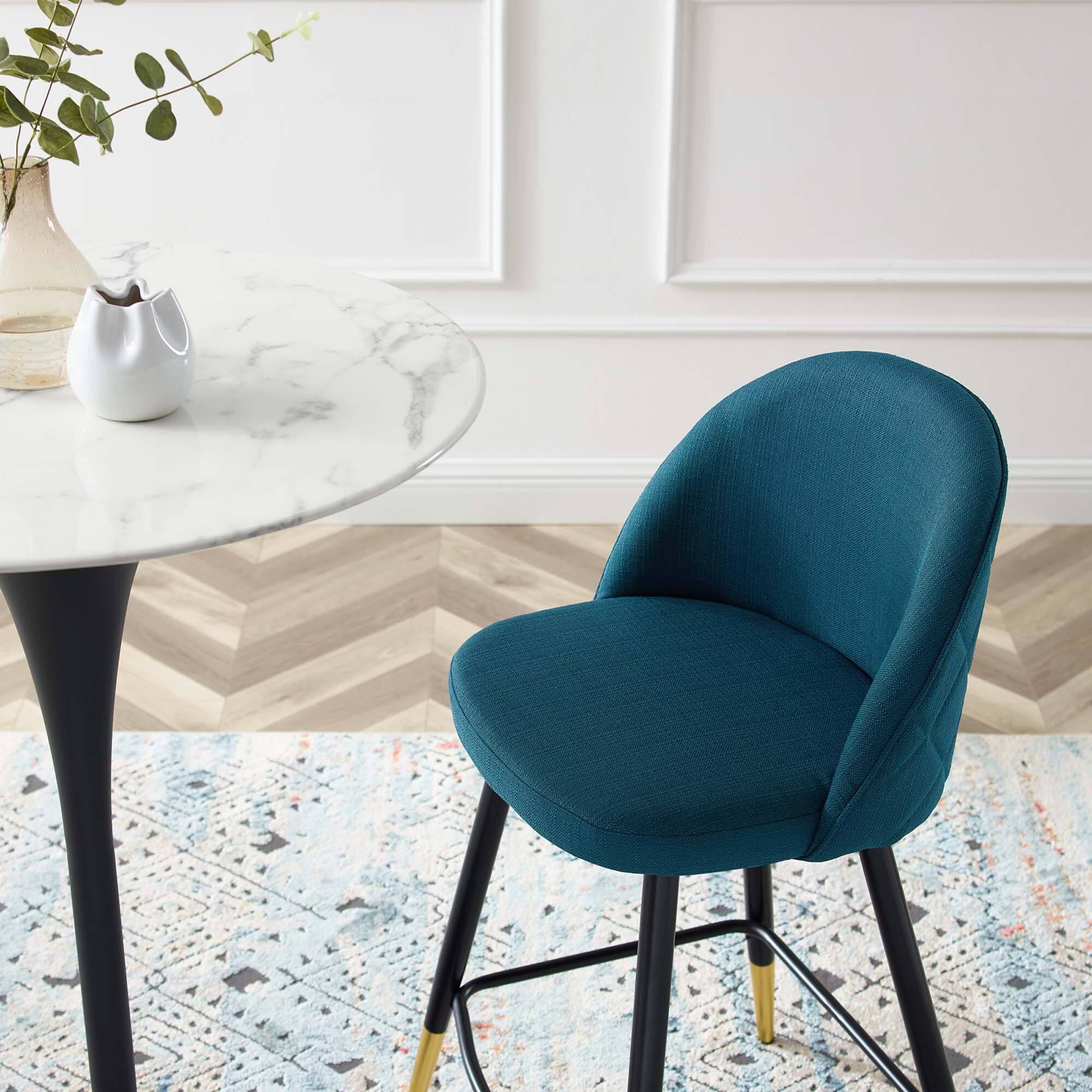 Back. Modway - Cordial Fabric Counter Stools Set of 2 by Modway - Azure.