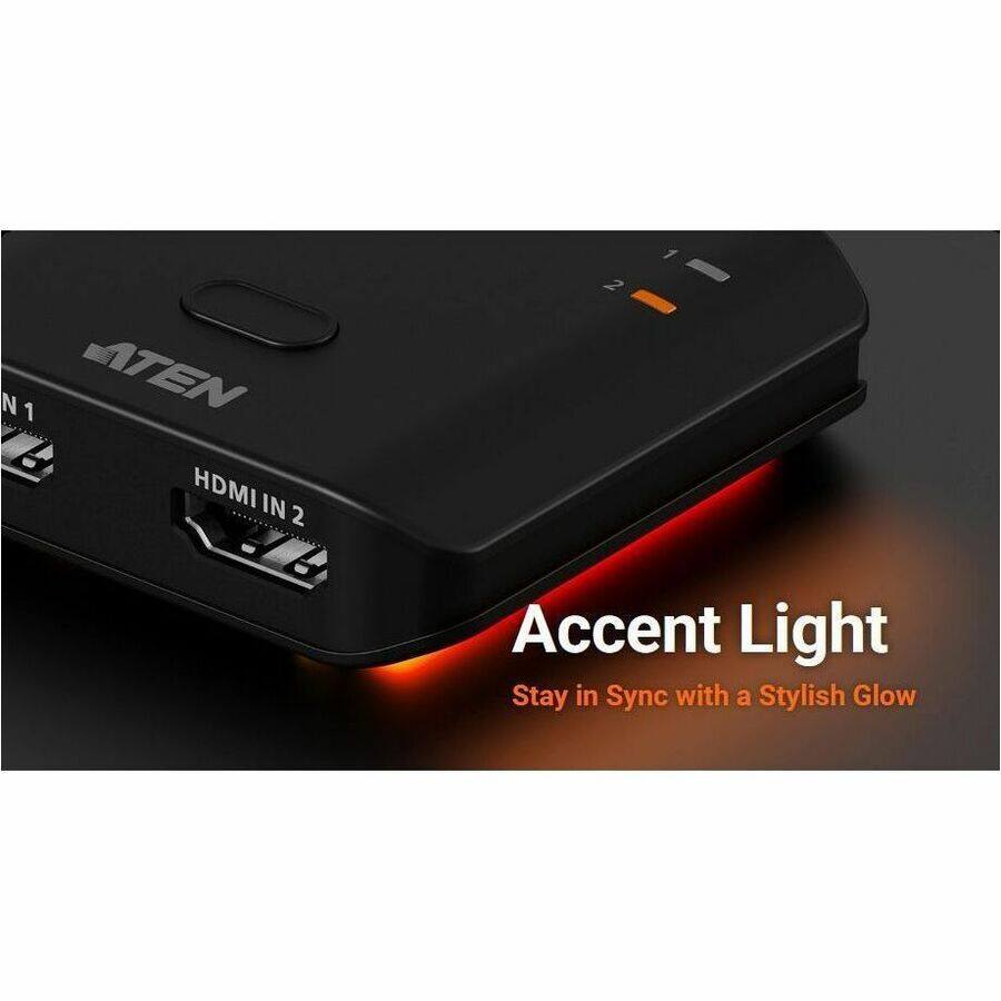 1 ATEN HDMI IN 2

Accent Light
Stay in Sync with a Stylish Glow