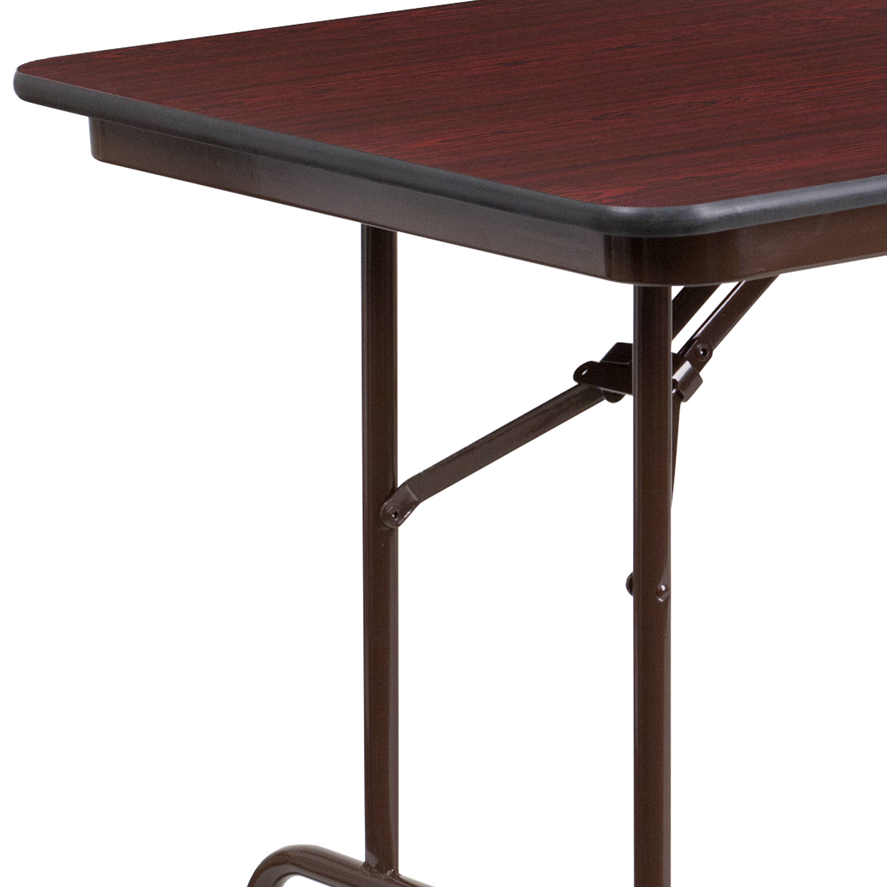 Alt View 7. Emma + Oliver - 6-Foot High Pressure Mahogany Laminate Folding Banquet Table - Mahogany.