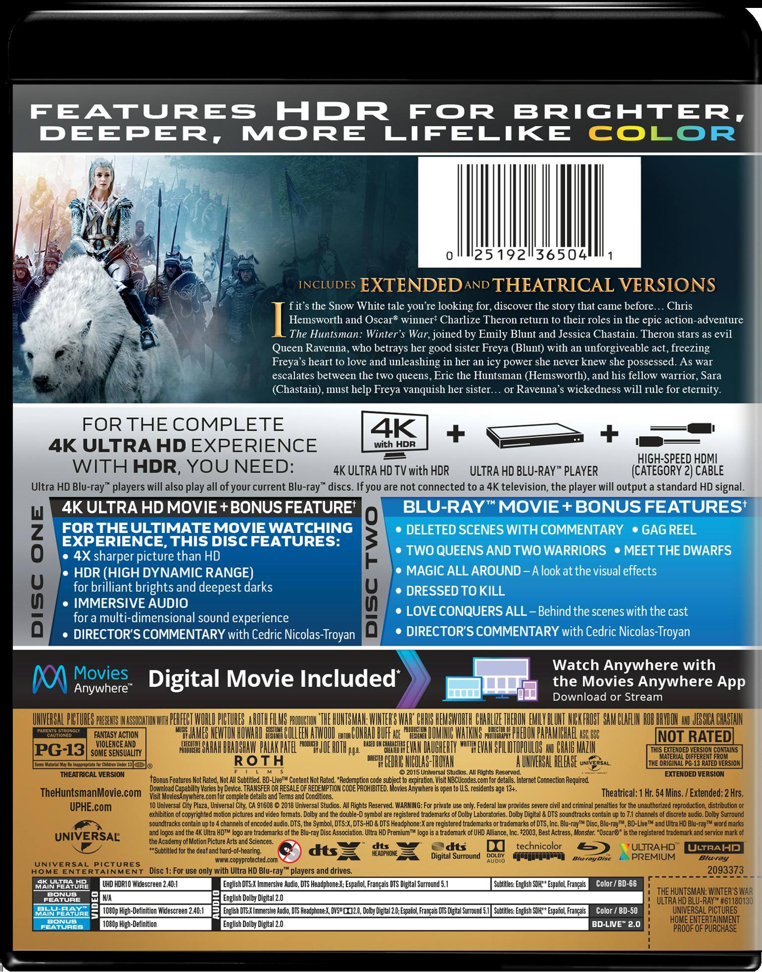 Angle. The Huntsman: Winter's War   - 4K Blu-Ray.