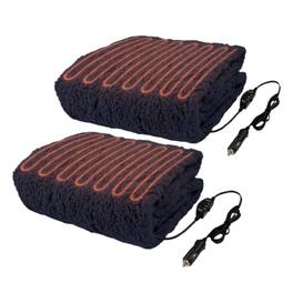 Home Collection - 2 Pack 12V Heated Blanket Portable Electric Travel Blanket for Car Truck RV - Blue