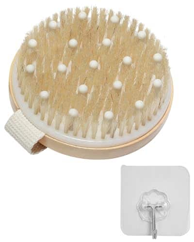 DORLUKFU - Dry Brushing Body Brush,Dry Brush,for Lymphatic Drainage, Dry Skin, Cellulite, Blood Circulation with Massage Nodes
