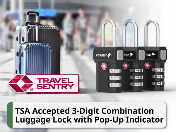 FosMON non non TRAVEL SENTRY TSA Accepted 3-Digit Combination Luggage Lock with Pop-Up Indicator