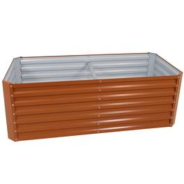 Sunnydaze - Galvalume Steel Rectangle Raised Garden Bed - 71 in - Brown