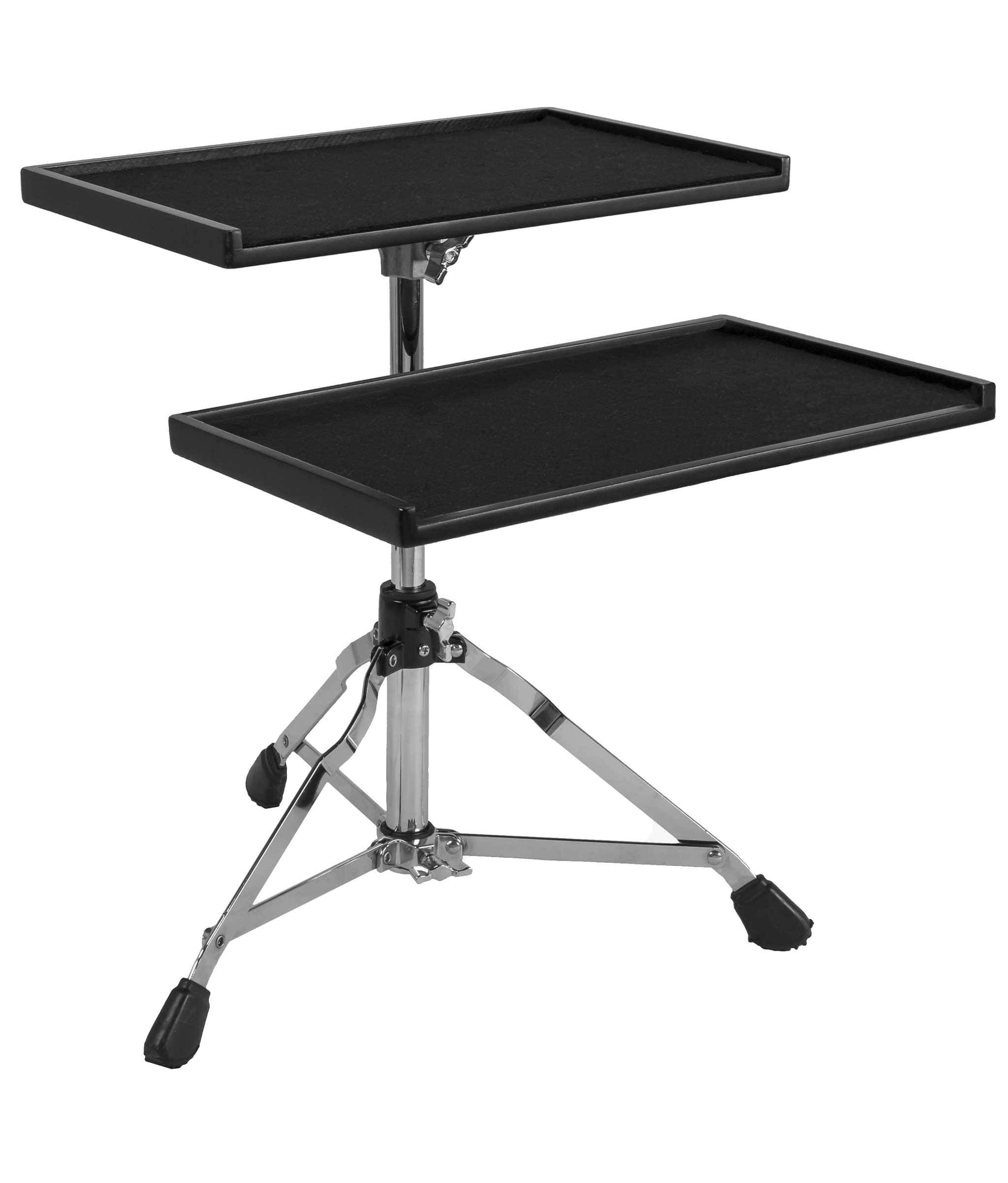 Left. Gibraltar Hardware - 16 x 10 Sidekick Essentials Mountable Wood Tray with Clamp, with Protective Edge, Attaches to Cymbal or Drum Stand.