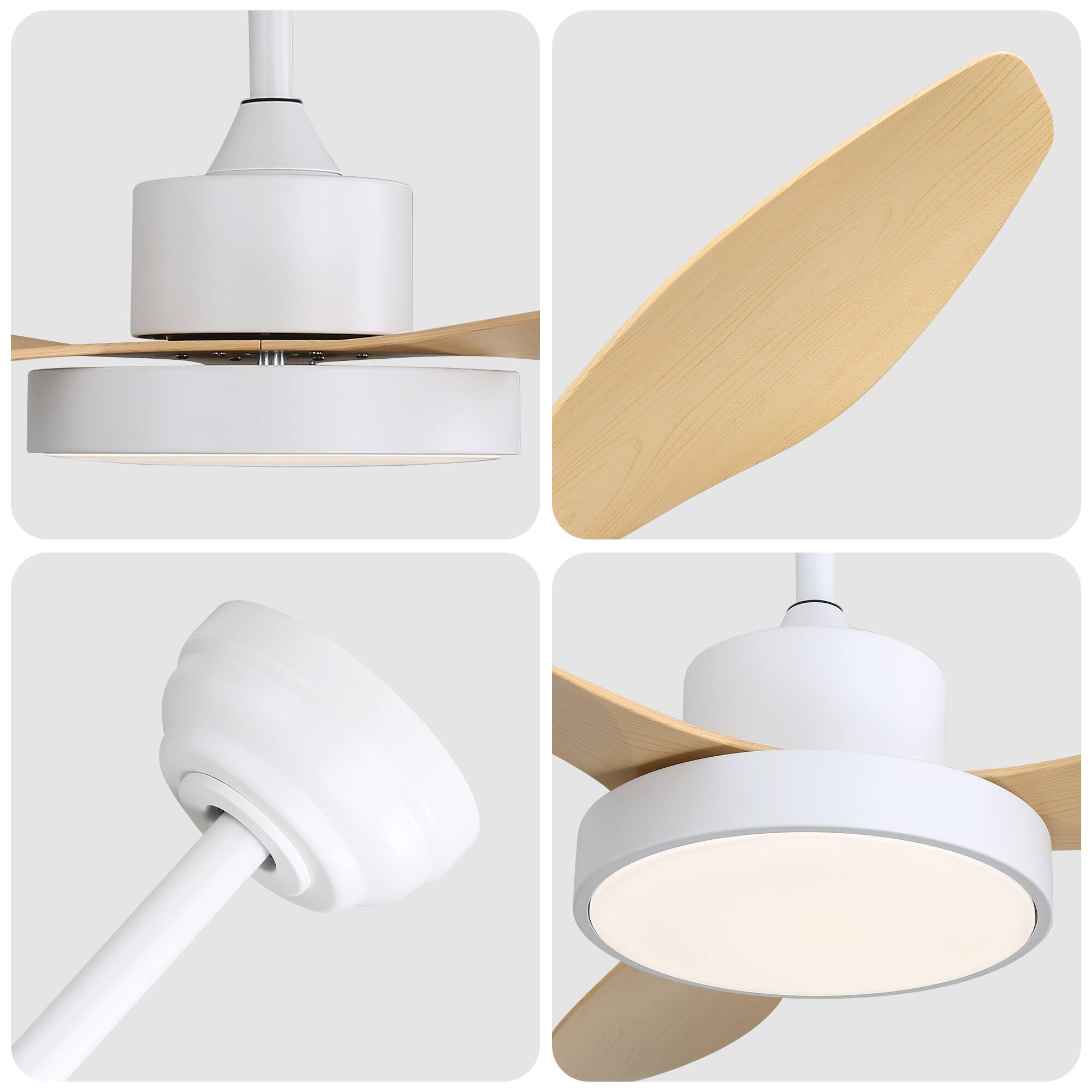 Alt View 5. GreenEver - Quiet 47 Inch Ceiling Fan with Lights, Reversible DC Motor, Dimmable LED & Remote for Modern Homes - Wood.