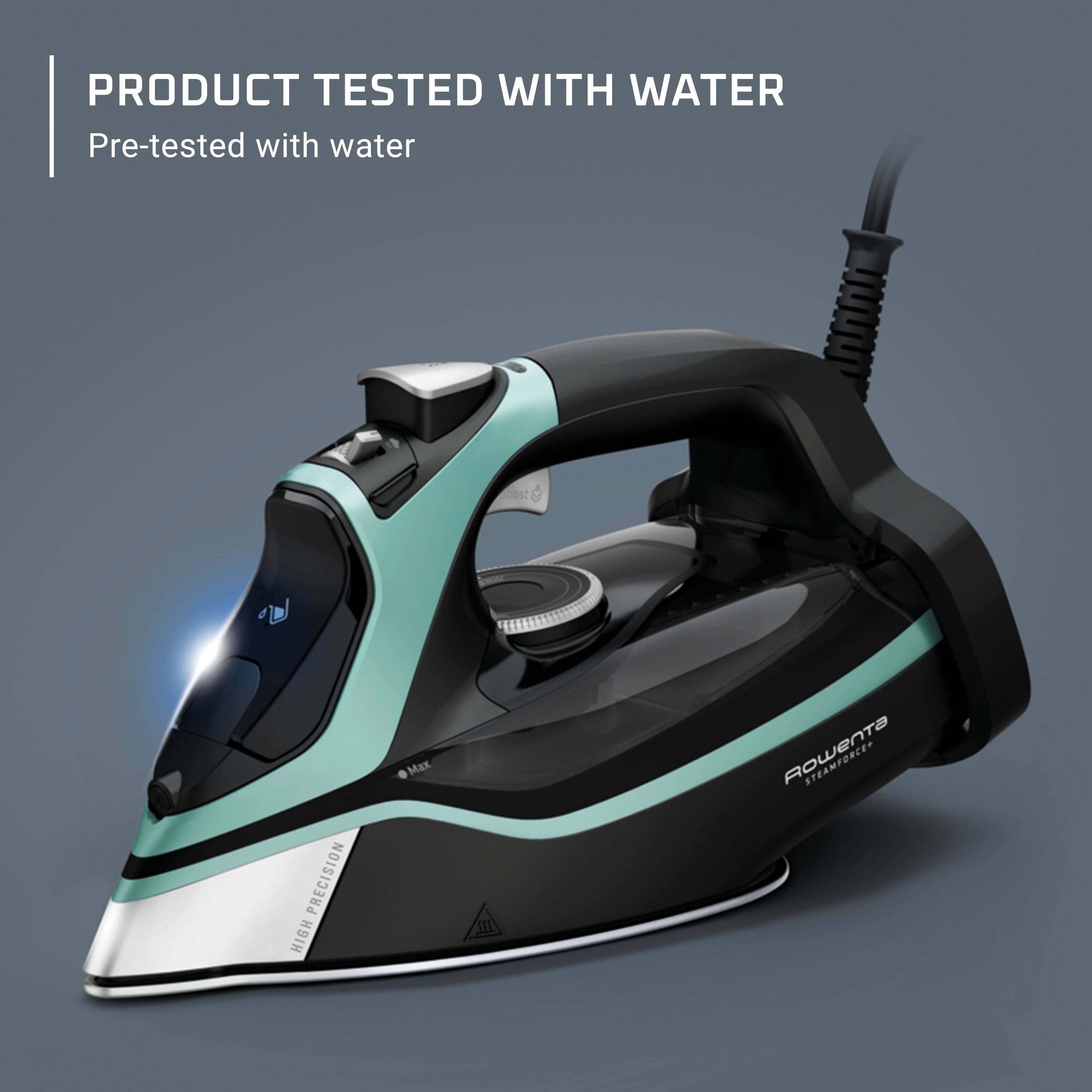PRODUCT TESTED WITH WATER  
Pre-tested with water  

10000  
HIGH PRECISION  
Max  

Rowenta