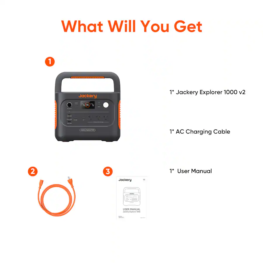 Jackery Explorer 1000 V2 Portable Power Station, 1,070Wh Portable Power Station LiFePO4 Battery, 1 HR Fast Charge for Outdoor, RV and Emergency Jackery Explorer 1000 V2 Portable Power Station, 1,070Wh Portable Power Station LiFePO4 Battery, 1 HR Fast Charge for Outdoor, RV and Emergency