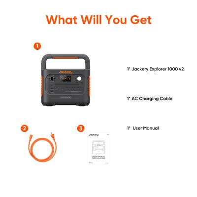 Jackery Explorer 1000 V2 Portable Power Station (1070 Wh