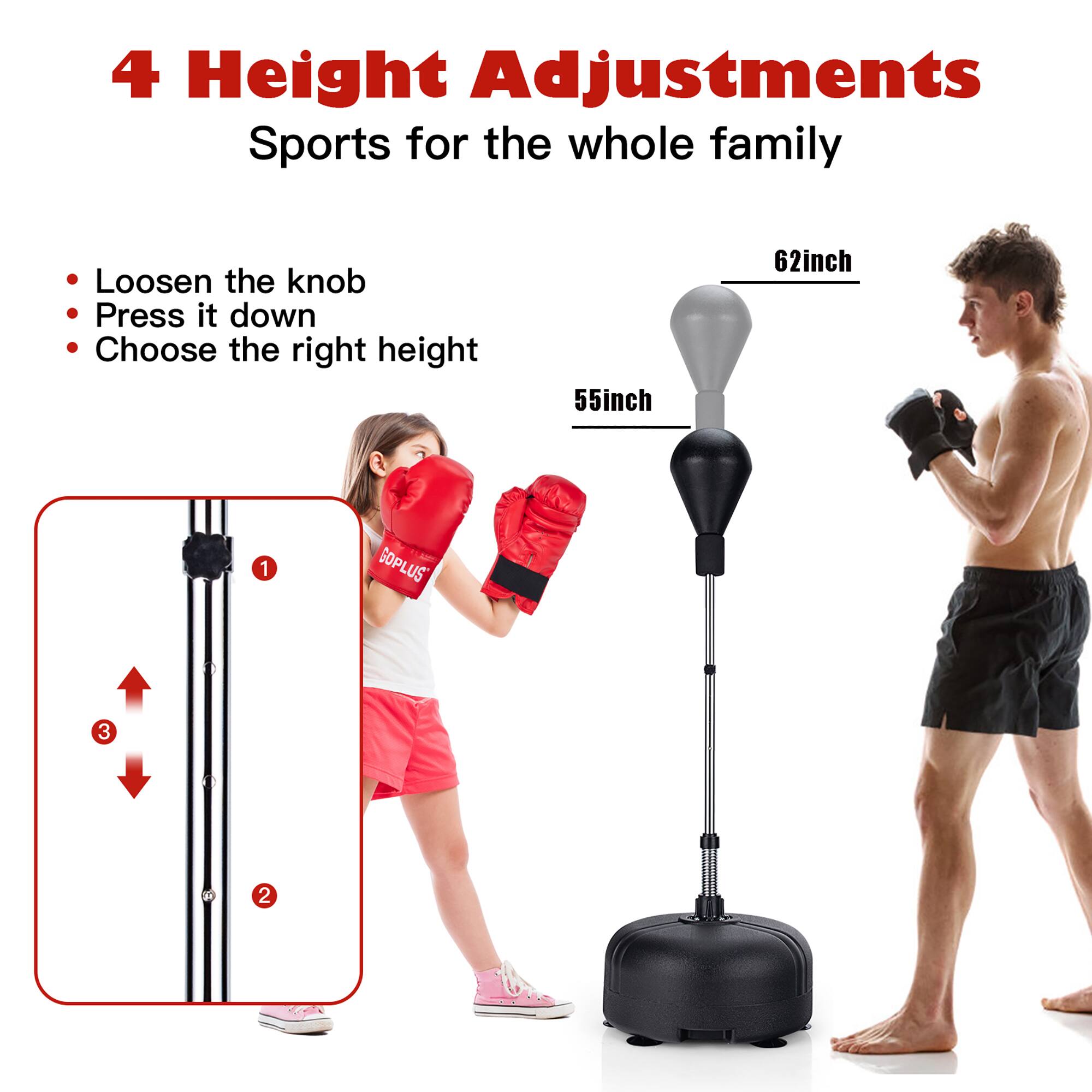 4 Height Adjustments  
Sports for the whole family  

- Loosen the knob  
- Press it down  
- Choose the right height  

55inch  
62inch  

1  
2  
3