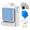 Front. VEVOR - 3-in-1 Indoor Dryer Vent Kit,Premium ABS Material with Water Drawer Fits 4 inch Exhaust Port, Smart Overheating Reminder - White.
