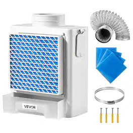 VEVOR - 3-in-1 Indoor Dryer Vent Kit,Premium ABS Material with Water Drawer Fits 4 inch Exhaust Port, Smart Overheating Reminder - White