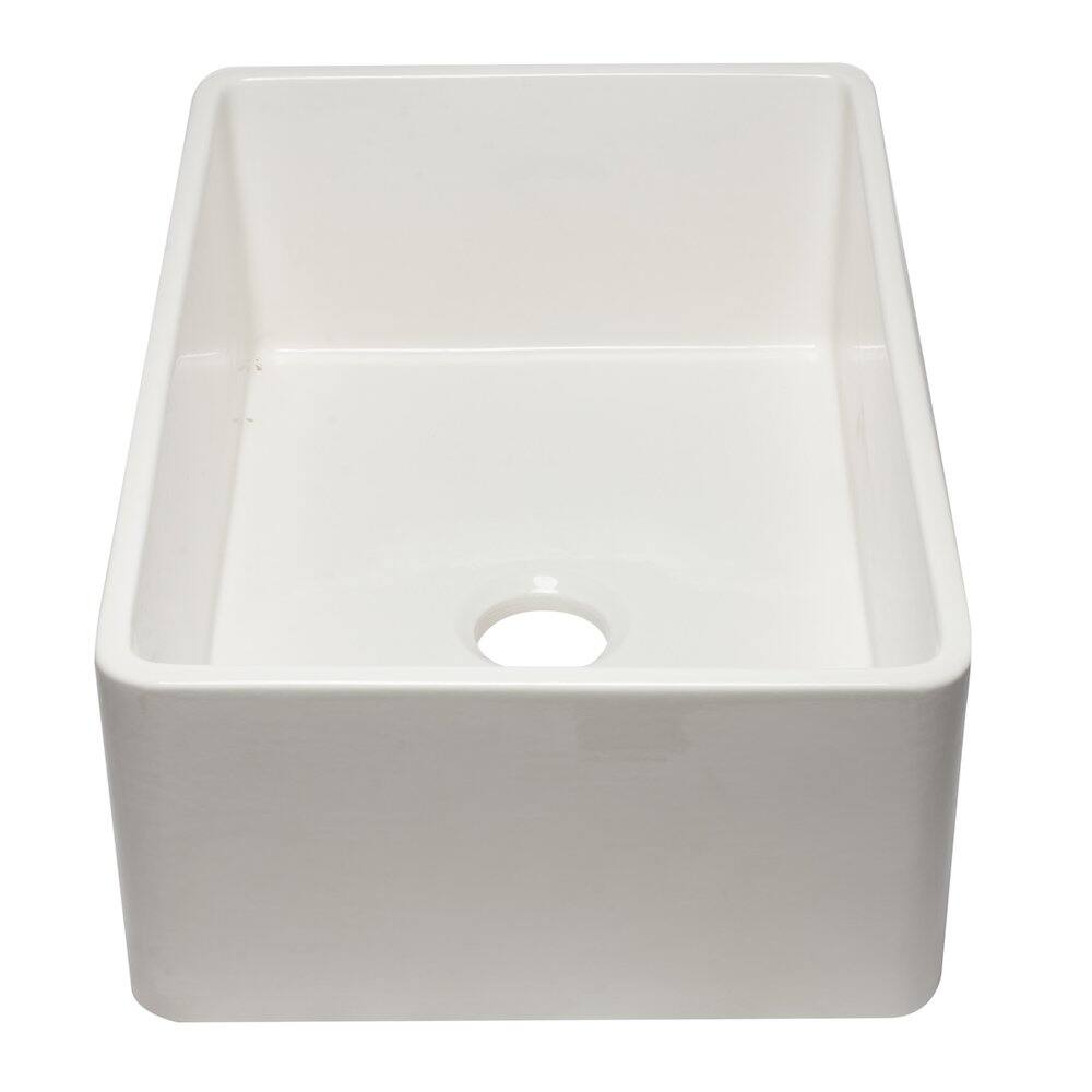 Alt View 2. Alfi - ALFI brand 30 inch White Reversible Single Fireclay Farmhouse Kitchen Sink - White.