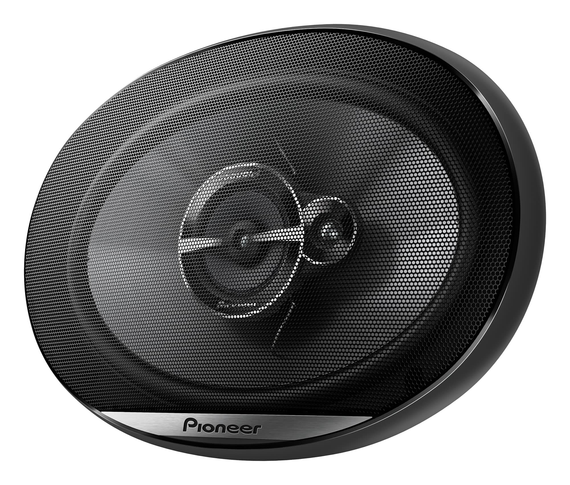 Angle. Pioneer - 6" x 9" 3-way Coaxial Speakers (Pair) - Black.